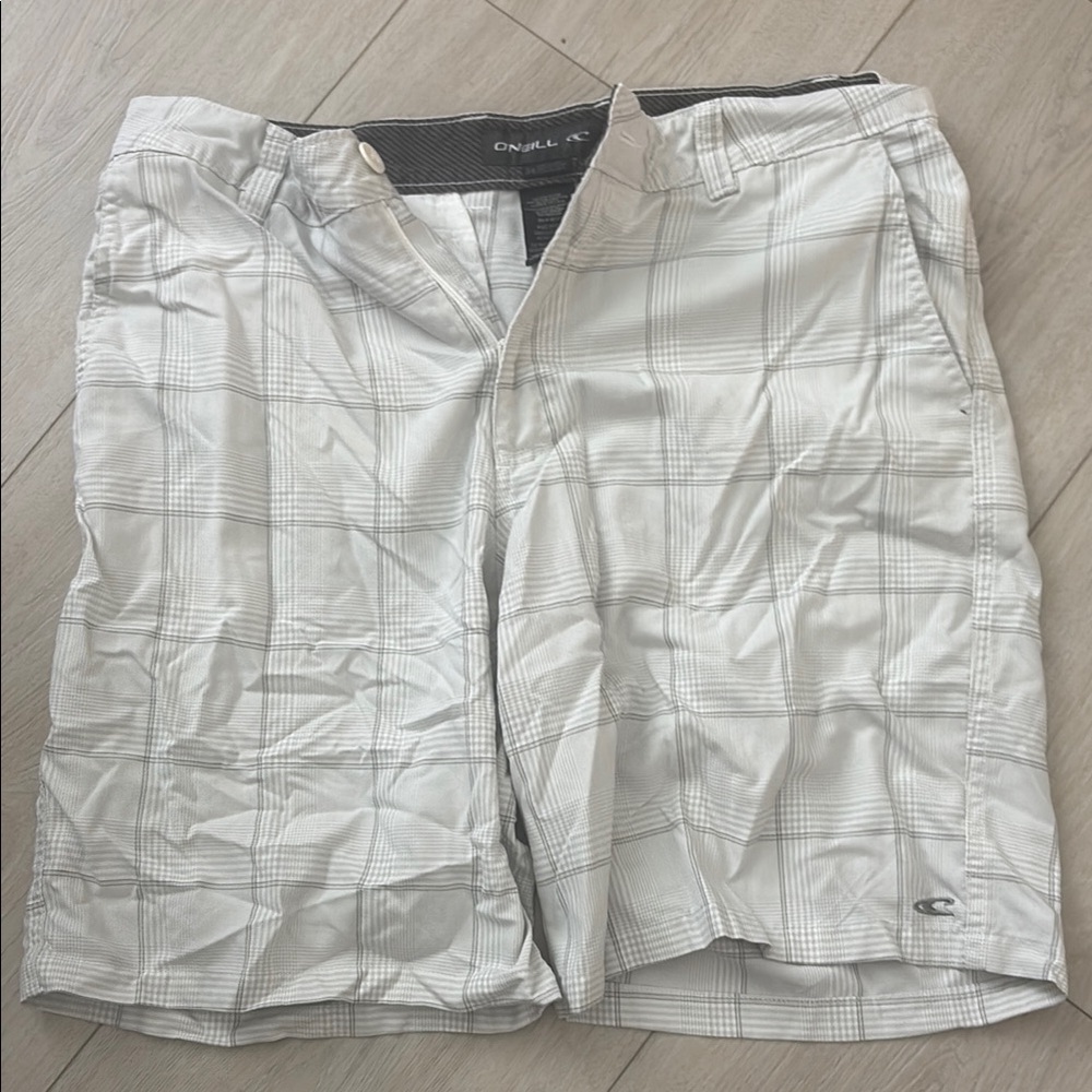 O'Neill White Flat Front Shorts Casual Style